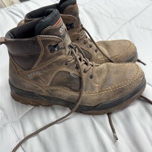 Ecco Men's Distressed Brown Leather Boots